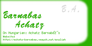 barnabas achatz business card